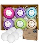Organic Bath Bombs Gift Set - 6XL Natural with Shea Butter, Coconut Oil, Essential Oils | 6 Botanic Scents for Easter & Mother's Day Gifts - Buy Online on GoSupps.com