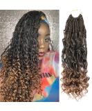 Ainimiu 14 Inch Goddess Box Braids Crochet Hair Bohomian Crochet Box Braids Curly Ends 8 Pack Crochet Braids Synthetic Braiding Hair Extension Black 14 Inch(Pack of 8) T30# - Buy Online on GoSupps.com