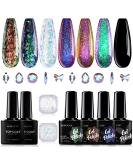 Morovan Chameleon Gel Nail Polish Kit with Base Coat & Top Coat - 4 Colors Chameleon Blue Green Orange Classic Black Polish Soak Off Rainbow Mood Phantom Chameleon Gel Nail Polish Kit Gift Box 10ml Each Bottle - Buy Online on GoSupps.com
