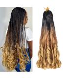 Ainimiu French Curly Braiding Hair 22 Inch 8 Packs - Pre Stretched Bouncy Braiding Hair- Loose Wavy Braiding Hair Synthetic Hair Extensions for Black Women 22 Inch(pack of 8) 1B/30/27 - Buy Online on GoSupps.com