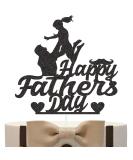 G-LOVELY'S Happy Fathers Day Cake Topper Glitter Black Father's Day Party Cake Decoration for Dad Personalised Father and Daughter Themed Party Favor Supplies - Buy Online on GoSupps.com