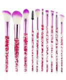 Buy Wllhyf Glitter Crystal 10-Piece Makeup Brush Set - Professional Bling Foundation Concealer Eyeshadow & Lip Brushes - Purple | International Shipping Available - Buy Online on GoSupps.com