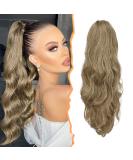 BARSDAR Long Wavy Claw Clip Ponytail Extension 20'' Golden Chestnut Brown Mix Blonde Synthetic Hairpiece for Women - Perfect for Daily Use & Parties | Pack of 1 - Buy Online on GoSupps.com