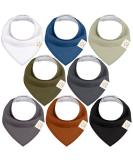 8 Pack Organic Cotton Triangle Baby Bibs - Super Absorbent Unisex Bandana Neckerchiefs for Infants | Ideal for Drooling & Teething - Buy Online on GoSupps.com