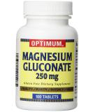 Optimum Magnesium Gluconate Tablets 250mg - 100 Count | Essential Mineral Supplement - Buy Online on GoSupps.com