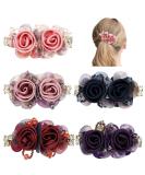 inSowni 5 Pack Glitter Rhinestone French Barrettes with Rose Flower Snap Hair Clips - Women's Accessories - Buy Online on GoSupps.com