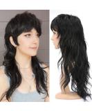 BESUTNG 80s 90s Mullet Wig for Black Women - 22 inch Long Black Synthetic Split Wig with Bangs and Fringe for Cosplay - Buy Online on GoSupps.com