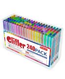 Shuttle Art 240 Pack Glitter Gel Pens - 120 Vibrant Colors - Perfect for Adult Coloring Books and Crafts - Includes 120 Refills - Buy Online on GoSupps.com
