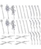 28-Piece Assorted Silver Rhinestone Hair Clips & Bobby Pins for Women - Elegant Wedding Hair Accessories - Crystal Hair Barrettes in 7 Styles - Buy Online on GoSupps.com