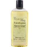 Eucalyptus Spearmint Massage Oil - 8 oz | Sweet Almond & Jojoba Oil | Preservative Free | Aromatherapy & Relaxation - Buy Online on GoSupps.com