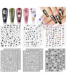 12 Sheets Butterfly Nail Art Stickers Decals - Star Moon French Design Self-Adhesive Supplies for Women & Girls | EBANKU - Buy Online on GoSupps.com