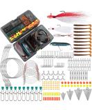 Dr.Fish Surf Fishing Tackle Kit - 269 Piece Saltwater Lures Set with Box | Bucktail Jigs, Pompano Rig, Walking Bait, Pier, Surf Casting Sea Tackle Kits | Lead Pyramid Sinkers - Buy Online on GoSupps.com