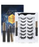 Uraqt Magnetic Eyelashes - 7 Pairs 3D False Eyelashes with Eyeliner & Tweezers | Waterproof & Reusable - Buy Online on GoSupps.com