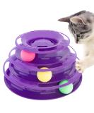 Purrfect Feline Titan's Tower - Interactive Cat Toy for Indoor Cats - 3 Tier Purple - Buy Online on GoSupps.com
