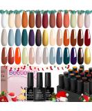 Beetles 23Pcs Gel Nail Polish Kit - Fall Colors with Base & Top Coat | Winter Red, Gray, Golden Soak Off Gift - Christmas Nail Art Set for Girls & Women - Buy Online on GoSupps.com