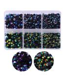 3000pcs Black AB Rhinestone Flatback Gems for Crafts and DIY - Aquamarine Black - Buy Online on GoSupps.com