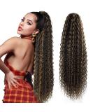 30 inch Long Curly Drawstring Ponytail Extension in P4/27# Synthetic Hair - Women's Hairpiece - Buy Online on GoSupps.com