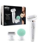 Braun Silk- pil 9 Flex Epilator with Electric Shaver & Trimmer - White/Gold | UK 2 Pin Plug | Women's Gift Set - Buy Online on GoSupps.com