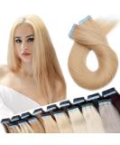 100% Remy Human Hair Tape-In Extensions - Medium Blonde #24 (40 Pieces + 10 Free Tapes) - Real Hair for Seamless Volume - Buy Online on GoSupps.com