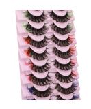 Colorful Russian Strip Lashes - 10 Pairs | 18MM Faux Mink False Eyelashes for Festivals - Buy Online on GoSupps.com