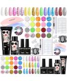 Morovan Poly Gel Nail Kit - 20 Colors Glitter Starter Kit with UV Lamp | DIY Nail Extension at Home - Buy Online on GoSupps.com