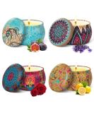 Ttrwin 4er fragrance candles gift set fragrance lemon lavender cowardly rose 100% candle made of natural soy wax 30 hours of burning time-125g gifts for mother grandmother woman friend 4 pieces - Buy Online on GoSupps.com
