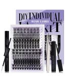 DIY Eyelash Extensions Set - 8 Type-D Curls 14mm - Bond & Seal Lash Extension Kit - Buy Online on GoSupps.com