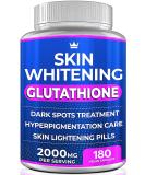 Glutathione Whitening Pills - 2000mg 180 Capsules - Skin Lightening, Dark Spot Remover, Hyperpigmentation Treatment - Buy Online on GoSupps.com