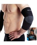 Mava Sports Bamboo Elbow Brace Compression Sleeve for Tendonitis, Tennis & Golf Elbow - Reduce Joint Pain - Black, Small - Buy Online on GoSupps.com