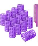 12-Piece Large Size Hair Roller Set with Steel Rat Tail Comb - Purple Hair Curlers for Styling Short and Long Hair - 6.8 x 3.6 cm - Buy Online on GoSupps.com