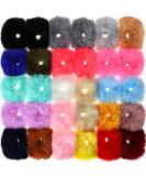 30 Pieces Faux Fur Hair Scrunchies Pompom Ball Elastic Hair Band Fluffy Ponytail Holders Pom Hair Ties for Women Hair Accessories, 21 Colors - Buy Online on GoSupps.com