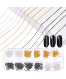 NICENEEDED 12 Strips Metal Nail Art Chains Gold, Silver, Black Nail Decorations for Manicure DIY - Buy Online on GoSupps.com