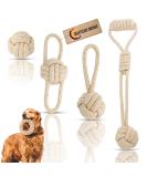 PetaTaurus Premium Dog Toys for Big Dogs | 4 Set Rope Dog Ball - Durable Cotton & Hemp Toys for Medium to Large Dogs & Active Puppies - Buy Online on GoSupps.com