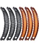 6-Piece Banana Hair Clip Set for Girls & Women | Fishtail Fish Shape Design | Perfect for Thick & Long Hair | Black & Brown Options Available - Buy Online on GoSupps.com