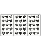 ONCEX Mini 3 Sheets Heart Temporary Tattoos Stickers - Waterproof Black Flower Vine Cartoon Art for Body Arm Chest Shoulder - Teens Men Women Fashion Fun Party - Buy Online on GoSupps.com