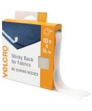 VELCRO Brand Sticky Back for Fabrics  10 Ft Bulk Roll No Sew Tape with Adhesive  Cut Strips to Length Permanent Bond to Clothing for Hemming Replace Zippers and Snaps  White White Sticky Back Fabric Tape Sticky Back - Buy Online on GoSupps.com
