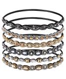 6Pcs Rhinestone Elastic Headbands for Women - Handmade Crystal Beaded Hair Accessories - Buy Online on GoSupps.com