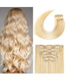 Bleach Blonde Clip in Hair Extensions 20 Inch #613 | 70G 100% Remy Human Hair for Fashion Women - Buy Online on GoSupps.com
