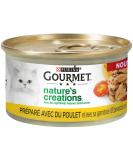 Gourmet Nature's Creations Adult Cat Food - Chicken Spinach & Tomatoes Mini Bissen | 24 x 85g Bowls - International Shipping Available - Buy Online on GoSupps.com