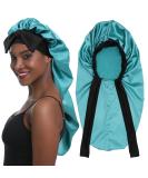 Shop Sengterm Long Satin Hair Hood - Adjustable Silky Sleep Cap for Women | Extra Big for Long Curls - L/XL - Green - Buy Online on GoSupps.com