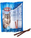 Premio Quadro-Sticks Anti-Hairball Treats for Cats - Salmon & Trout Flavor 5 Pack (5g Each) | International Shipping Available - Buy Online on GoSupps.com