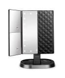 deweisn Trifold Lighted Vanity Makeup Mirror with 21 LEDs Lights 1x/2x/3x Magnification and Touch Screen Dimming Two Power Supplies Makeup Mirror  Gift for Women Black - Buy Online on GoSupps.com