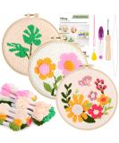 Pllieay 3 Set Punch Needle Embroidery Starter Kits Include Instruction  Punch Needle Fabric with Pattern  Yarns  Embroidery Hoops for Rug-Punch & Pinch Needle - Buy Online on GoSupps.com