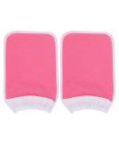 Beaupretty 2pcs Bath Gloves for Men - Exfoliating Towel Scrubber Mitts Korean Plant Fibres Pink - Perfect for Bathing & Massage - Buy Online on GoSupps.com