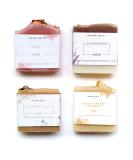 Natural Amor Handmade Soap Bar Gift Set - Organic 4-Pack with Rose, Lavender, Coffee, Orange Essential Oils - Handmade Soap Bar Set for Women & Men - 4.3oz Each - Buy Online on GoSupps.com