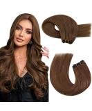 Moresoo Chestnut Brown Weft Hair Extensions | Real Human Hair | 24 Inch Double Weft | 100g/Pack | #8 - Buy Online on GoSupps.com