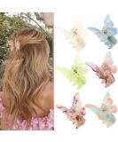 NAISIER Hair Claw Butterfly Tortoise Shell Clips 2.3 inch - 6 Pack Mixed Color Girls Women Hair Accessories - Buy Online on GoSupps.com