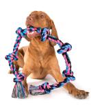 Extra Large Dog Toy Rope for Aggressive Chewers | 127cm Tough 7 Knot Indestructible Cotton Tug Toy for Large & Medium Breeds - Buy Online on GoSupps.com