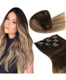 Shop Laavoo Clip-In Extensions - Real Hair Brown Balayage & Ombre - 7PCs 105g - Perfect for Easy Styling! - Buy Online on GoSupps.com