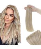 Runature Real Hair Extensions - 55cm Invisible Tape - Ash Blonde & Platinum Blonde Highlights - 20 Pieces 50g #18AP60 - Buy Online on GoSupps.com